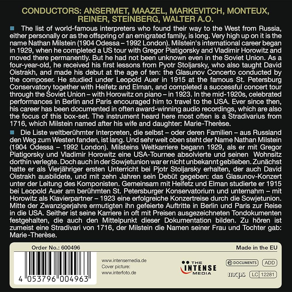 その他 Icon:Nathan Milstein Amazon.co.jp: Nathan Milstein/ Milestones of a Legend